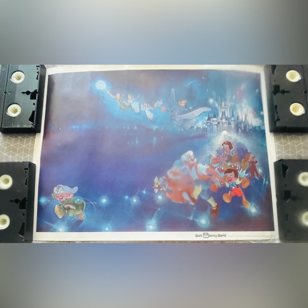 Vintage 1980 Walt Disney World & Coca Cola Wish Upon a Star Poster
